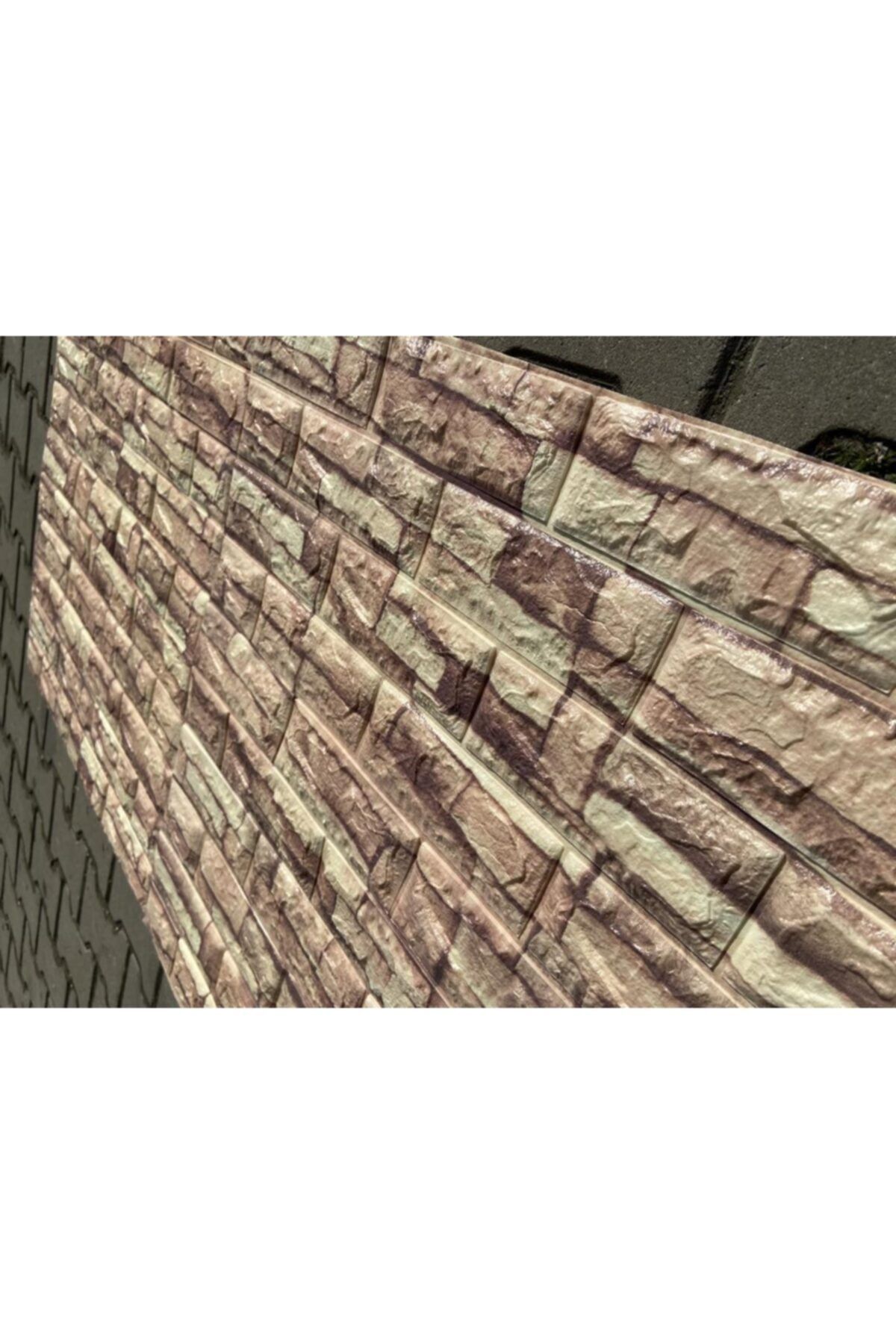 Renkli Duvarlar Nw83 Açık Tonlu Tuğla Taş Desen Yapışkanlı Panel 3d Duvar Kağıdı