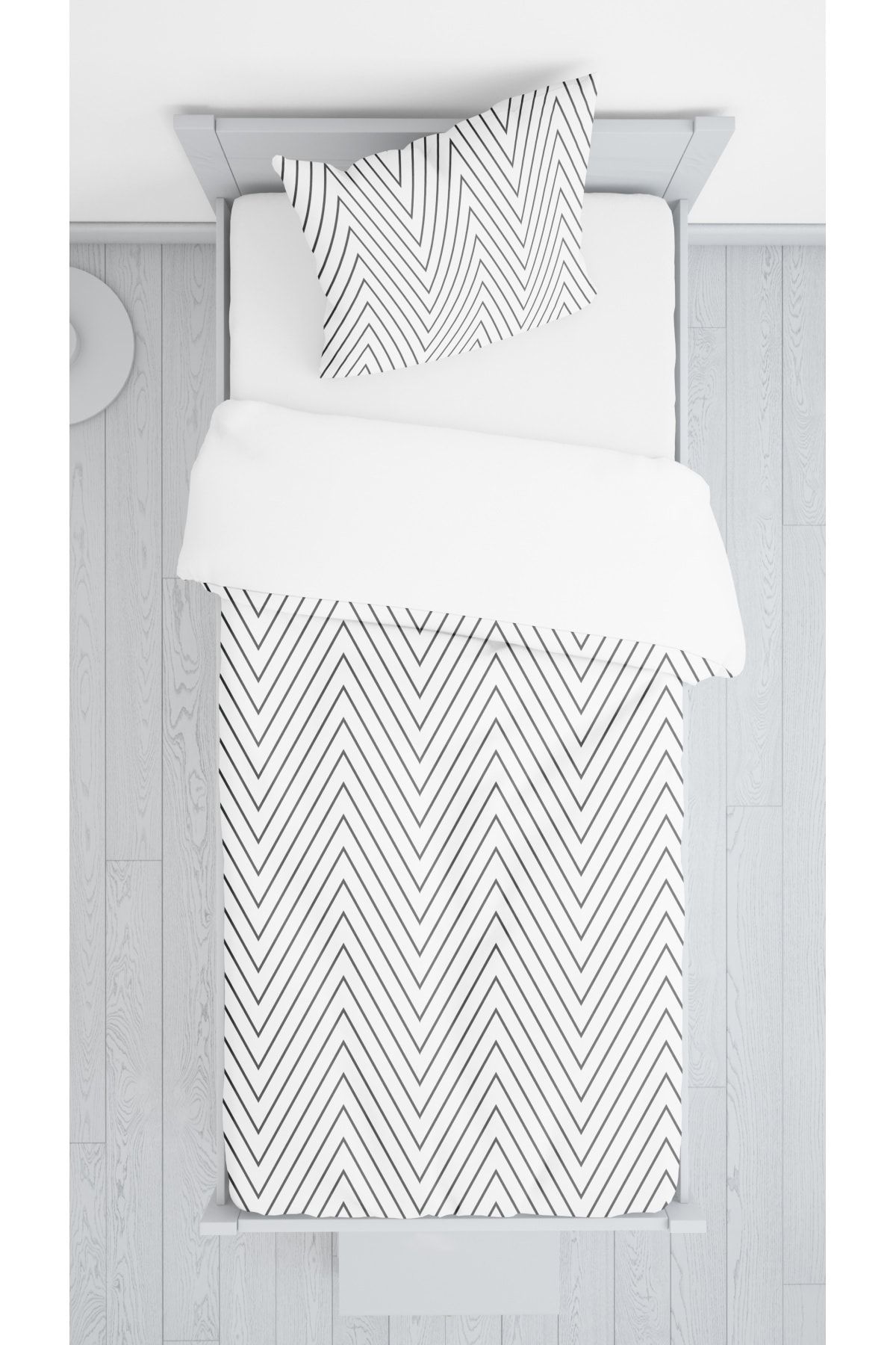 DECOSEW Zigzag Desenli Figürlü Kadife Dekoratif Yatak Örtüsü