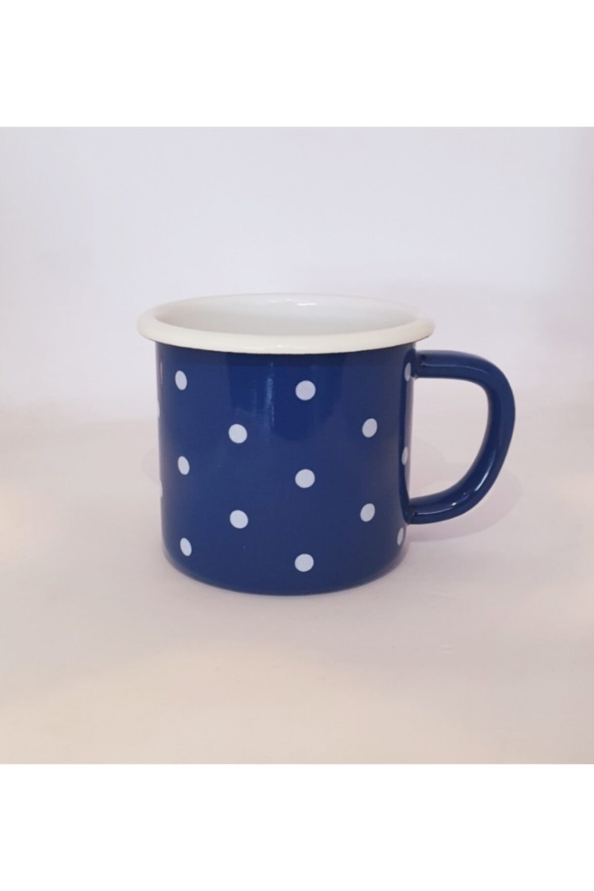 Ebru Metal Emaye Kupa -350 cc - Mavi Puanlı