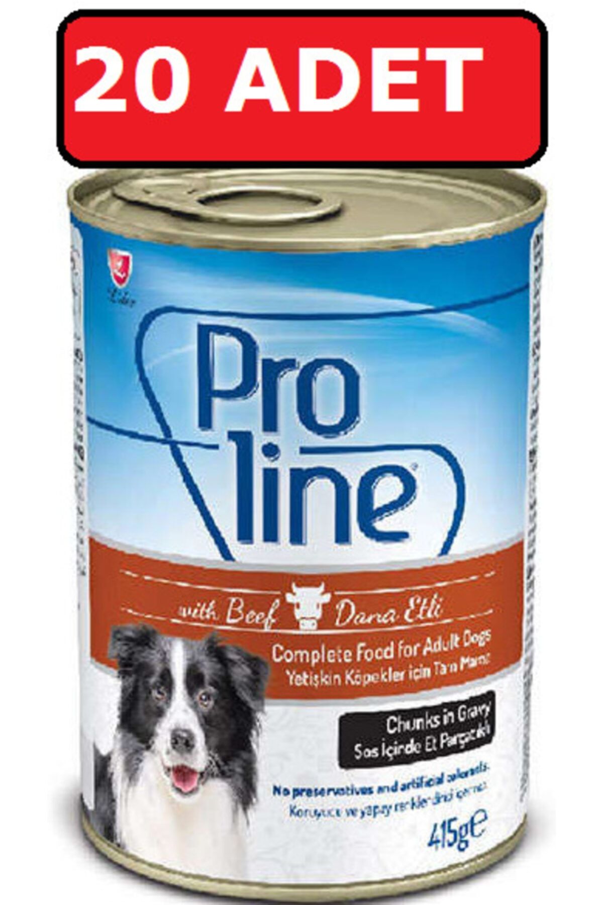 Pro Line Proline Dana Beef Biftek Etli Sos Içinde Et Parçalı Köpek Konservesi 20 Adet X 415 Gr Yaş Mama