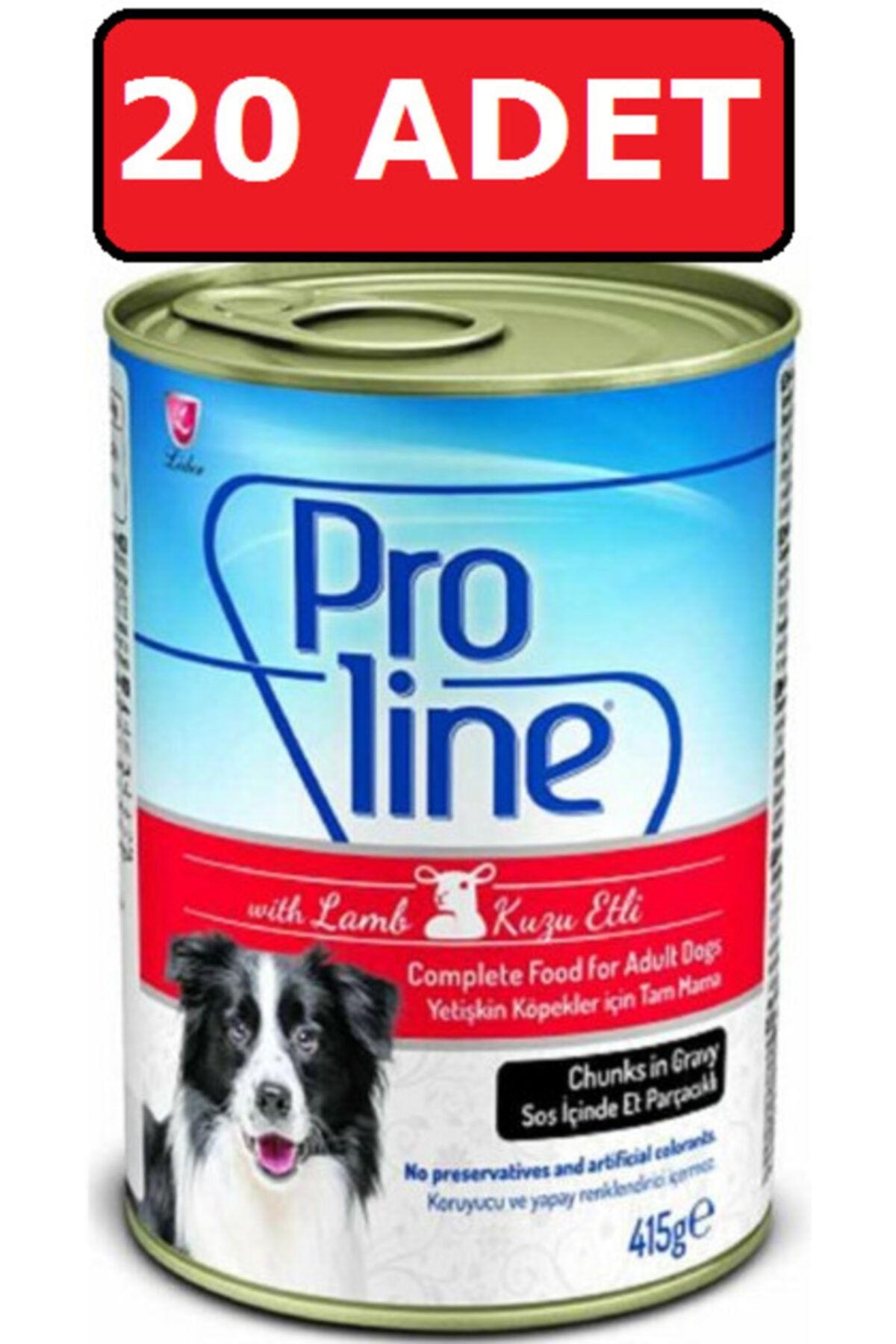 Pro Line Kuzu Etli Sos Içinde Et Parçalı Köpek Konservesi 415 gr x 20 Adet
