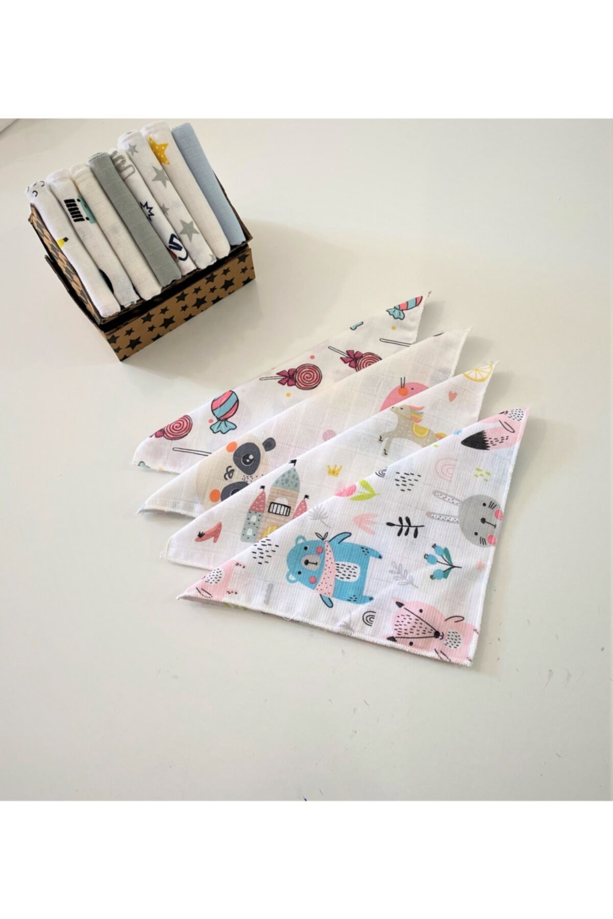 Baby Trendy Bebek Müslin 10 Adet Ağız Silme Bezi/ Mendili