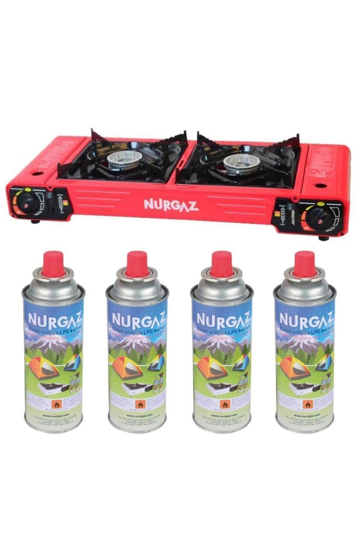 NURGAZ Çiftli Ocak Kamp Pişirme Seti