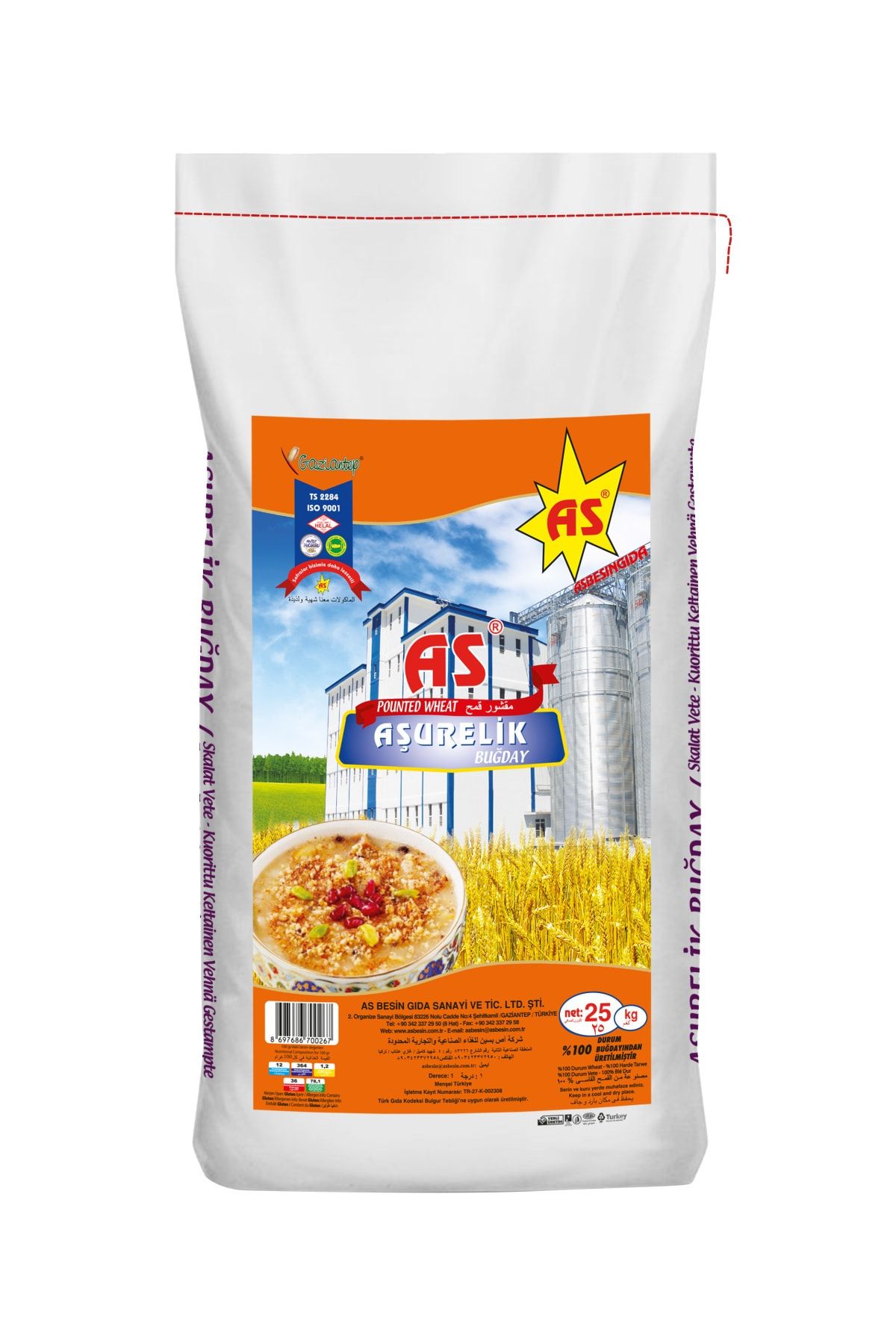 As Bakliyat As Sarı Aşurelik Buğday - 25 Kg