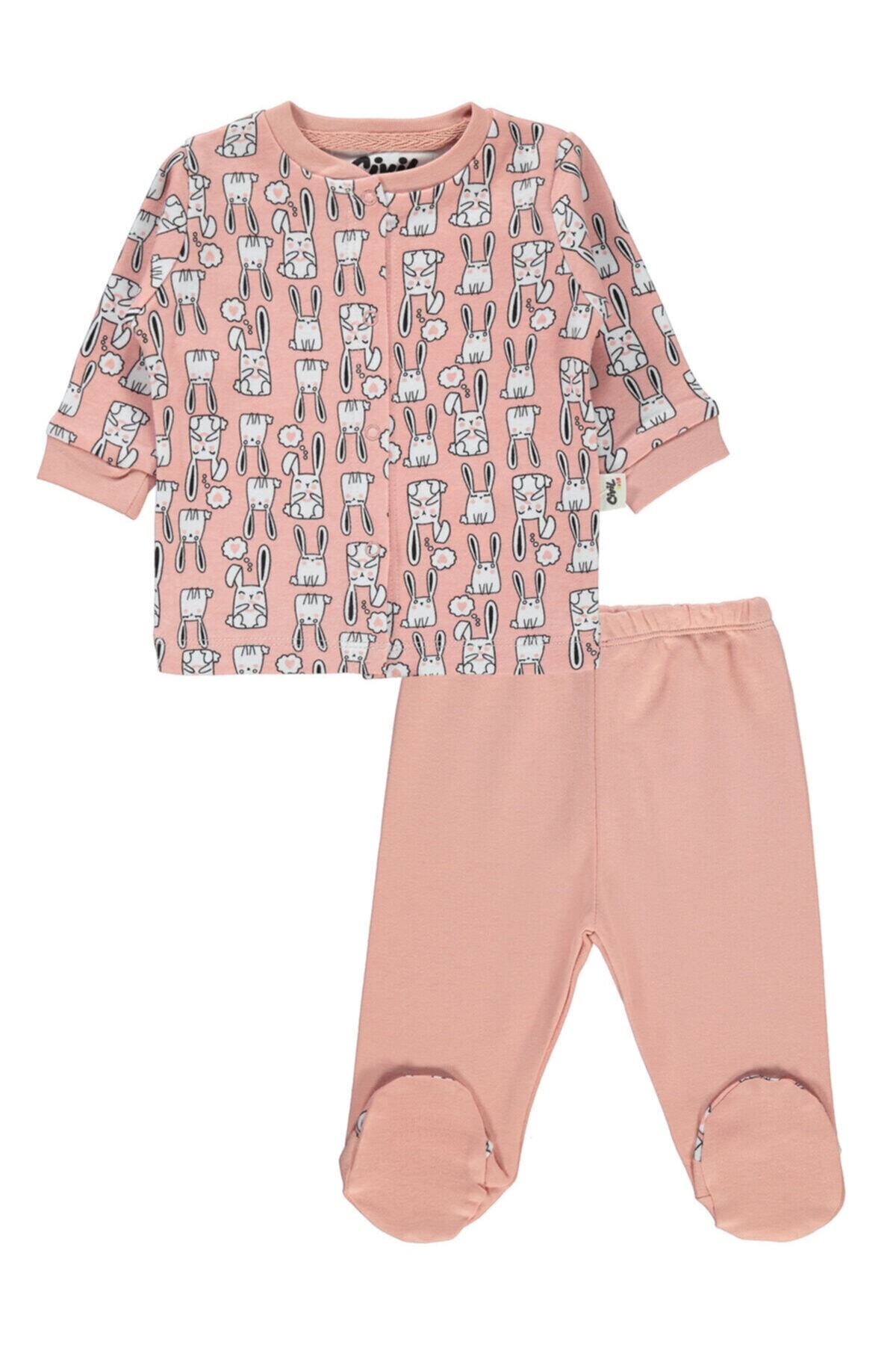 Civil Baby Kız Bebek Pembe Pijama Takımı 0-6 Ay