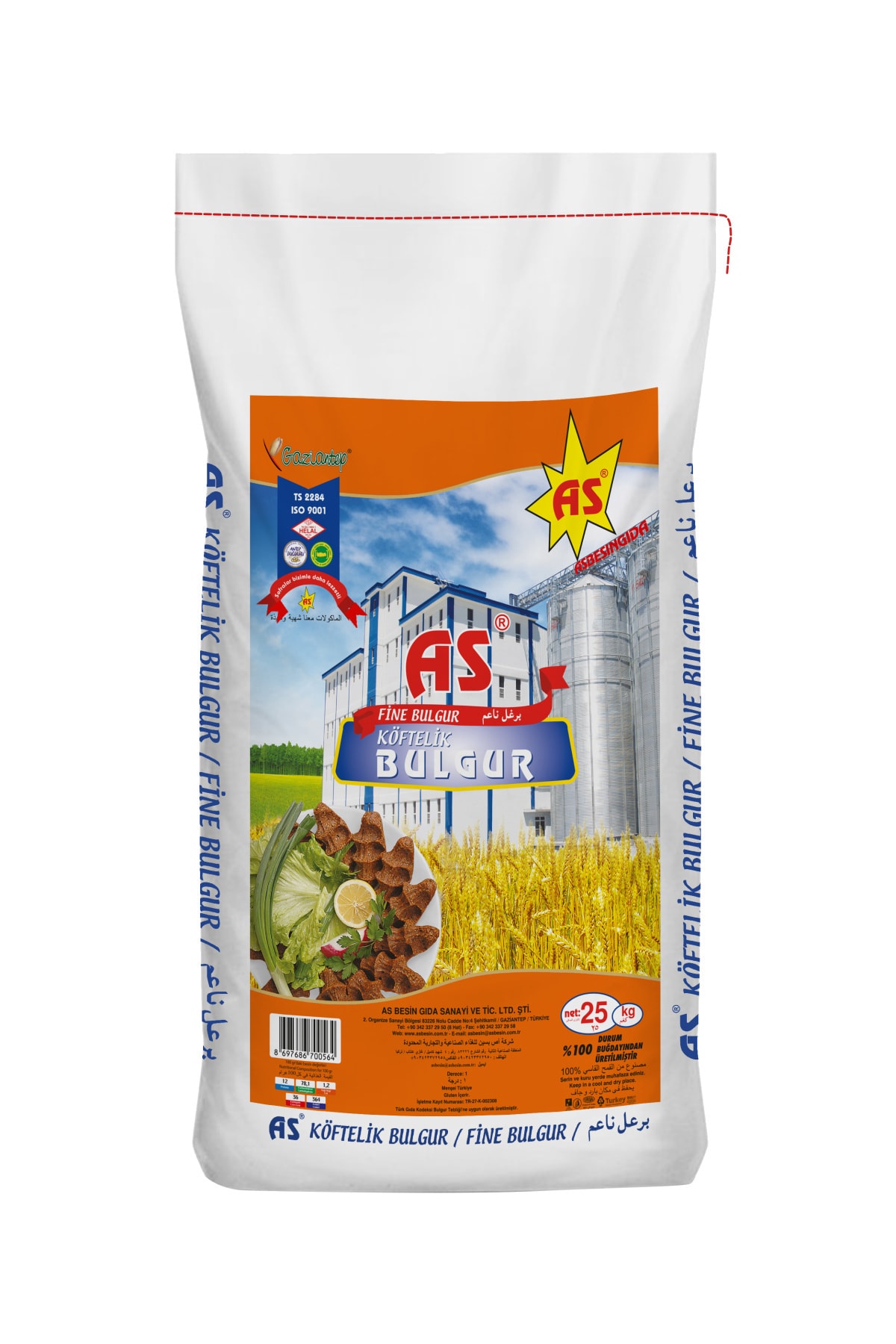 As Bakliyat As Köftelik Bulgur - 25 Kg