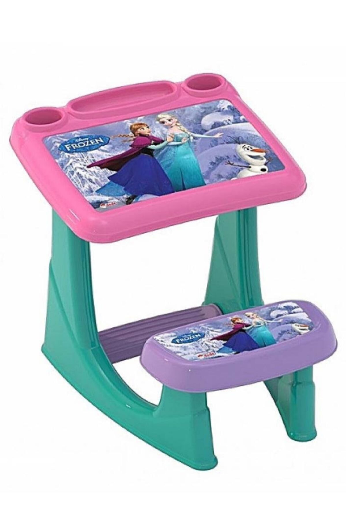 DEDE Orijinal Frozen Elsa Çalışma Ve Aktivite Oturaklı Masa Evde Eğitim Ders Masası