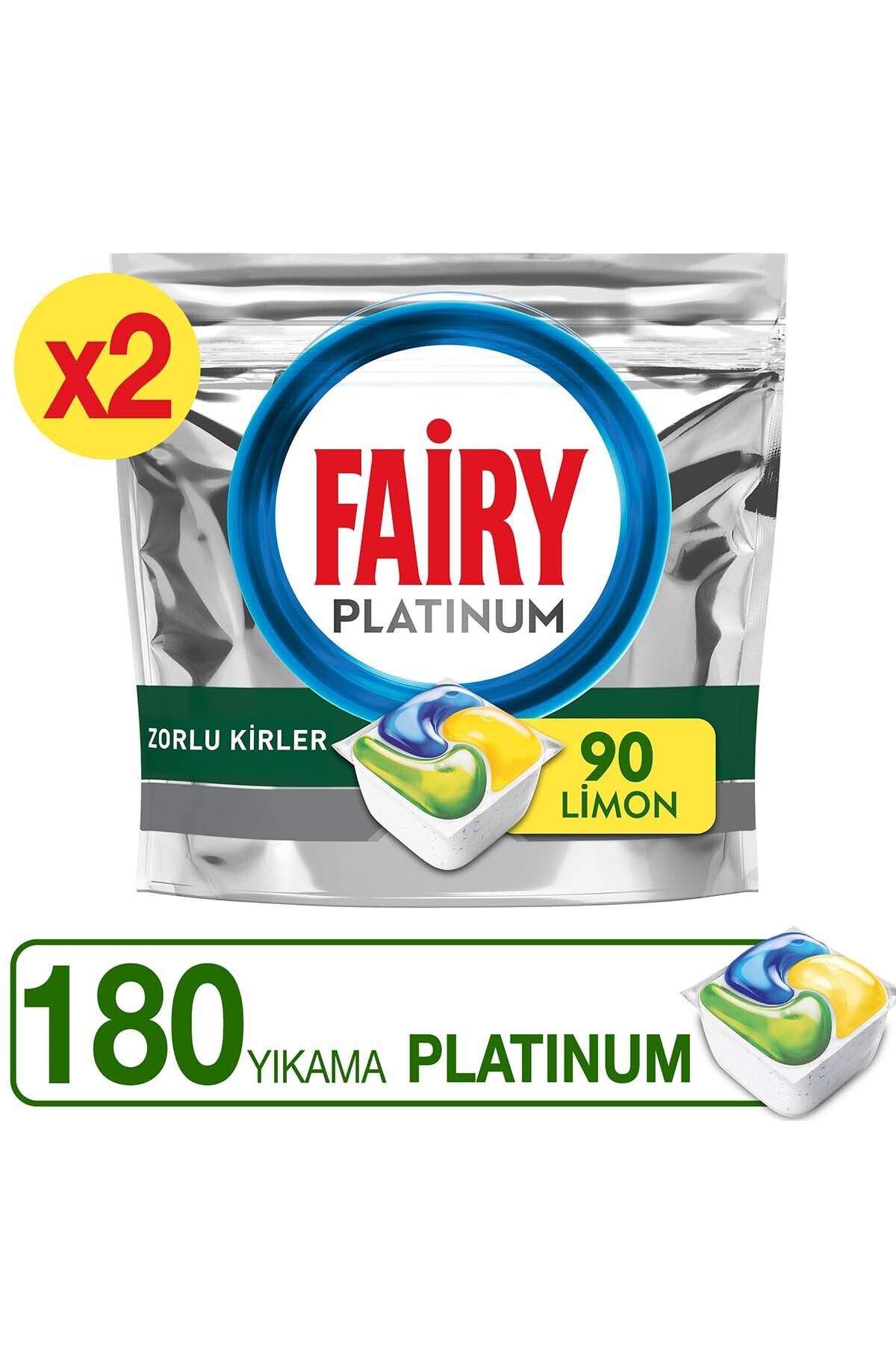 Fairy Platinum 180'li  Bulaşık Makinesi Deterjanı Tableti / Kapsülü Limon Kokulu 90x2