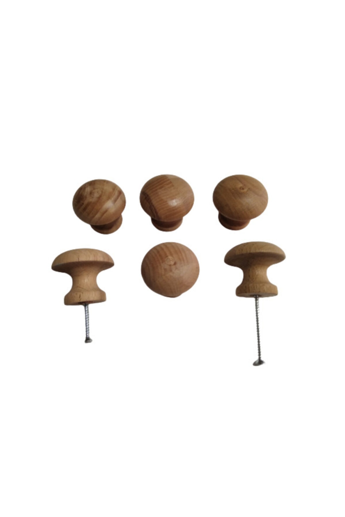 bebekulpdekor Vernikli Ahşap Retro Mantar Tip Kulp 10 Adet Set Dolap Çekmece Kulbu Al-tak