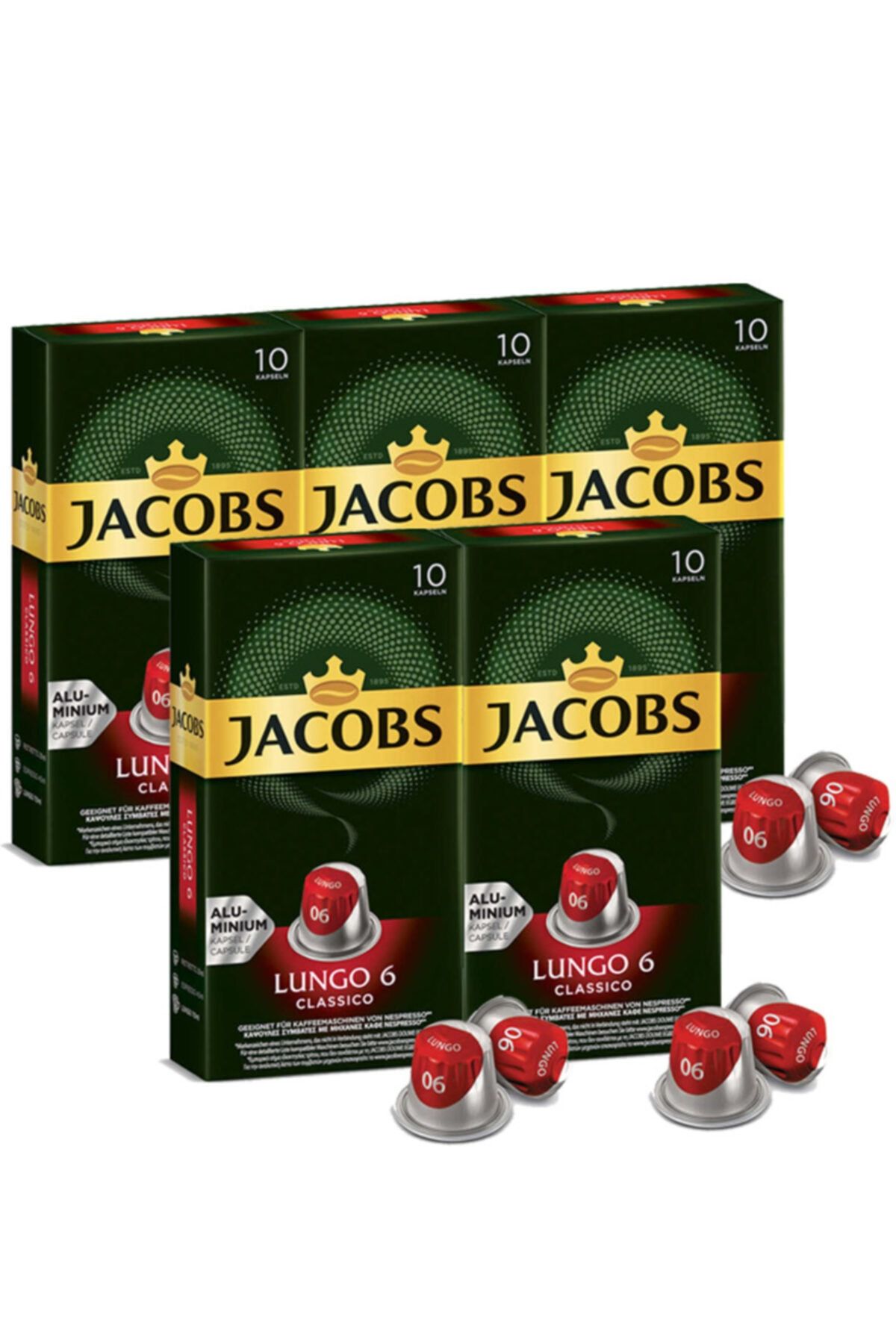 Jacobs Lungo 6 Classico Kapsül Kahve 10 Adet 5 Paket