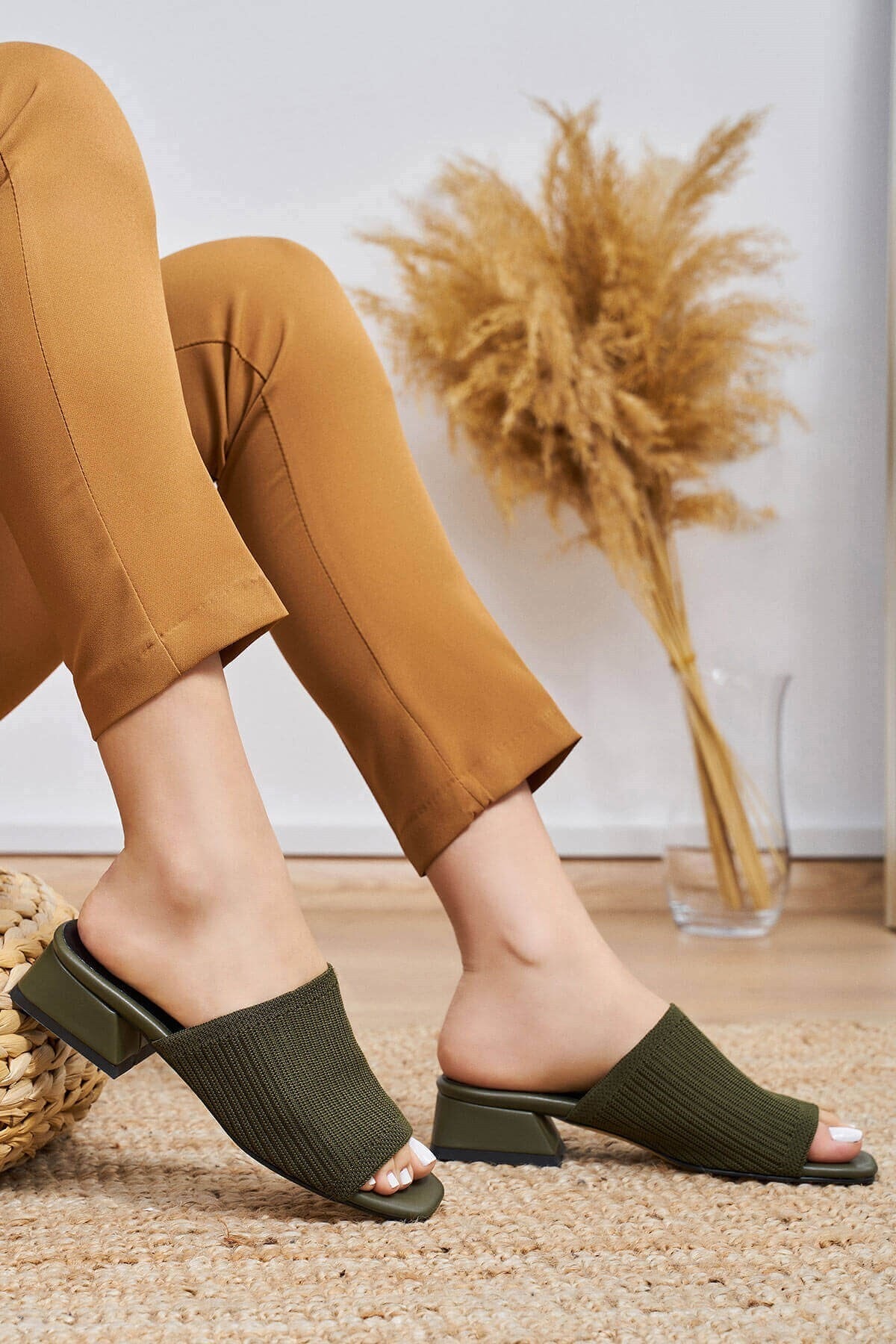 Mio Gusto Karen Yeşil Triko Terlik