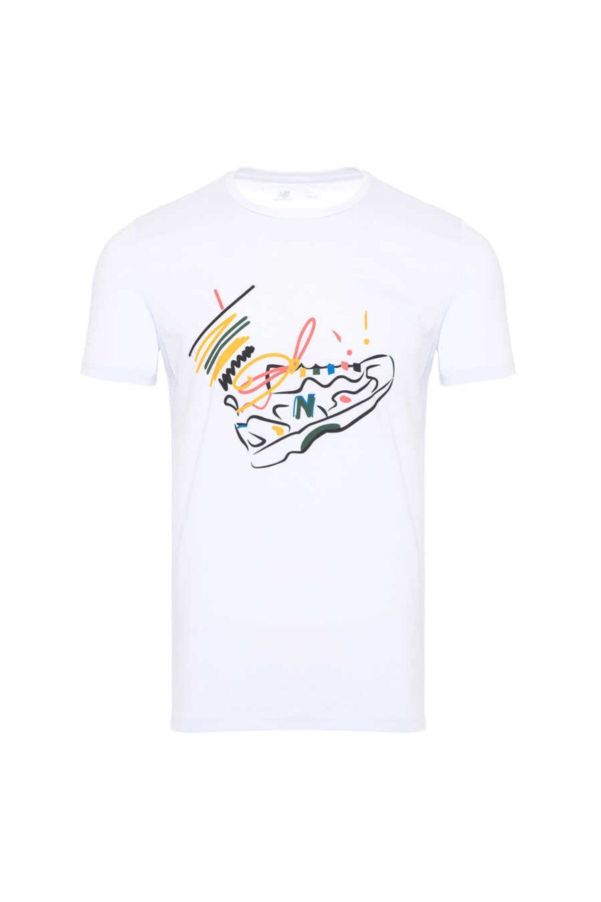 New Balance Kadın Beyaz Baskılı Tişört Mpt1116-wt