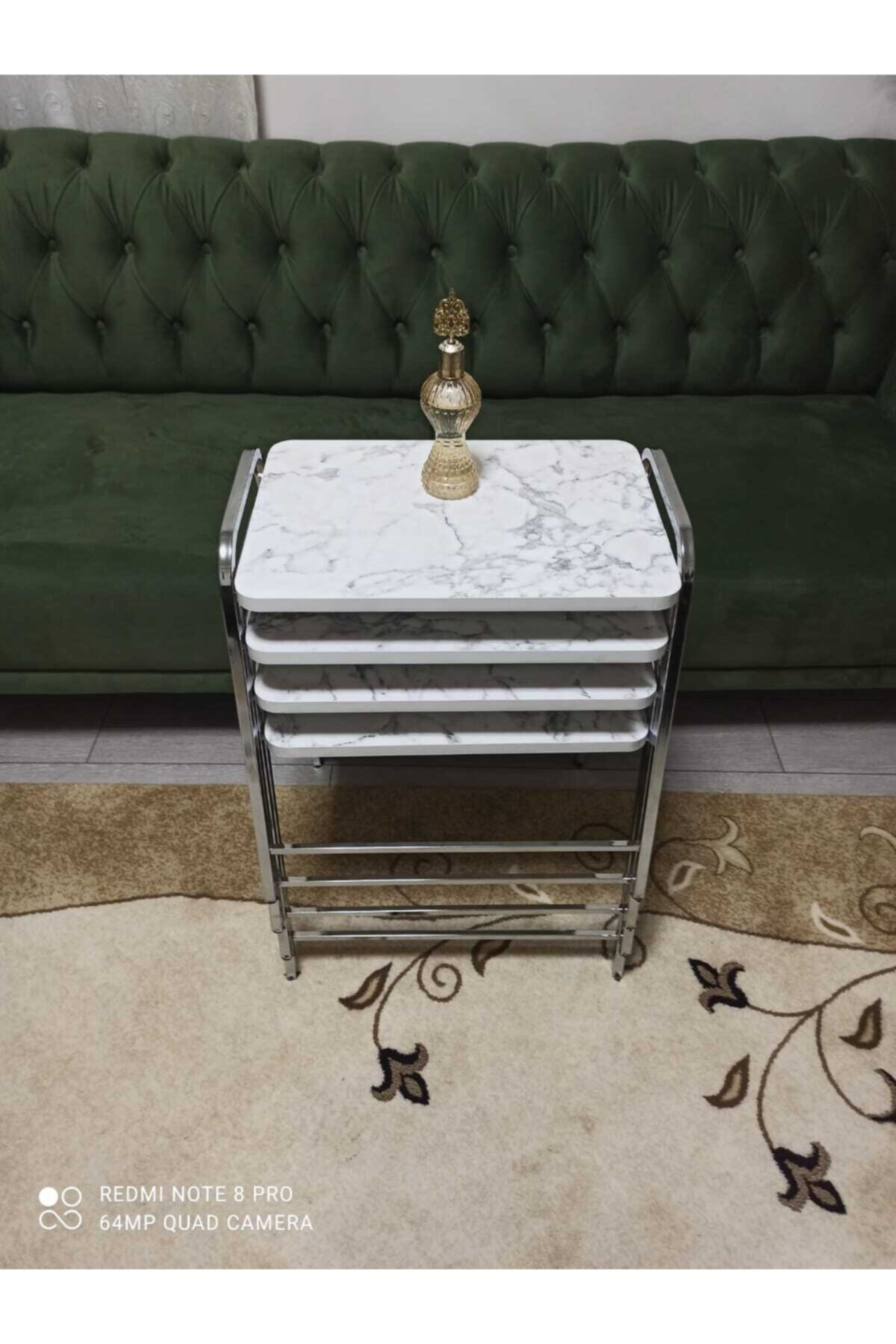 HOMEBELLA Tepsi Zigon Metal Ayak Salon Mutfak Oda