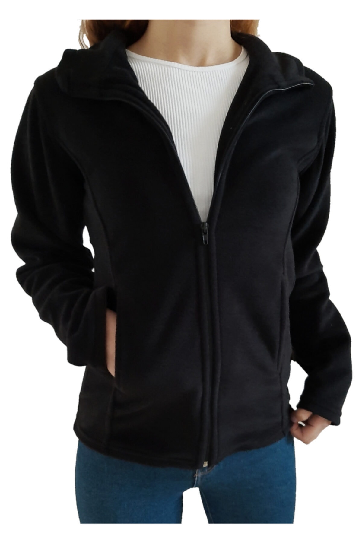 uniformax Kadın Siyah Polar Mont Regular Fit