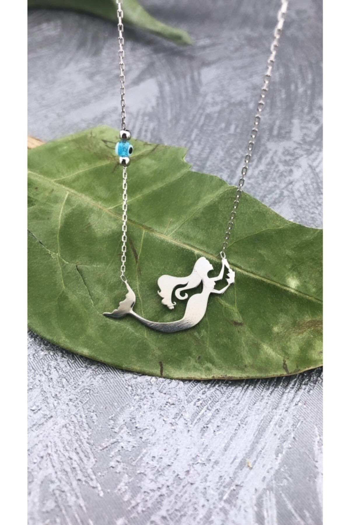 Joel Jewelry Rodyum Kaplamalı Nazar Boncuğu Detaylı Gümüş Deniz Kızı Kolye
