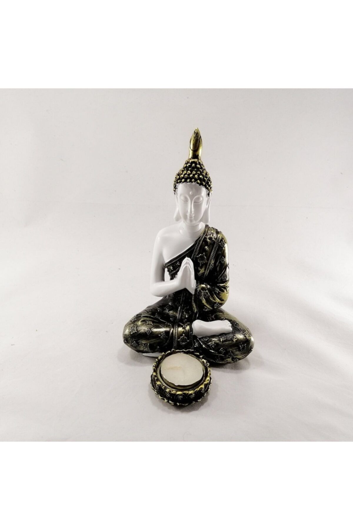 Hormiga Polyester Buda Meditasyon Yoga Mumluk Dekoratif Tealight Şamdan Buddha Biblo