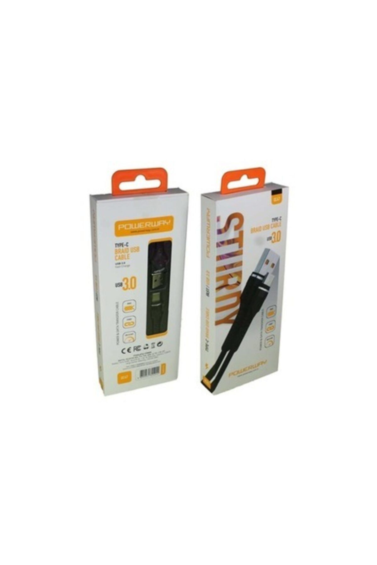 POWERWAY Type-c 3.0 Hasırlı Korumalı Kablo Usb