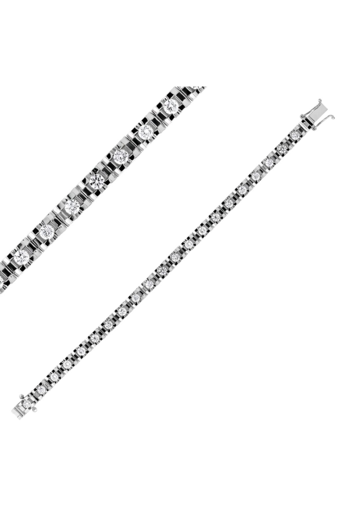 Barok Diamond Pırlanta Su Yolu Bileklik 4.13 F Sı1 18k