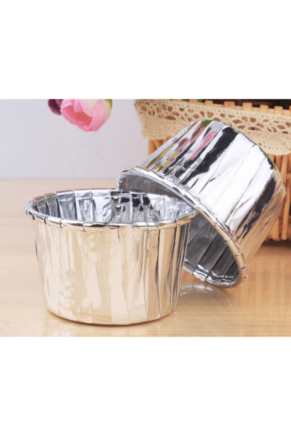 yörük home Gümüş Büyük Boy Pet Cup Cake Kapsülü