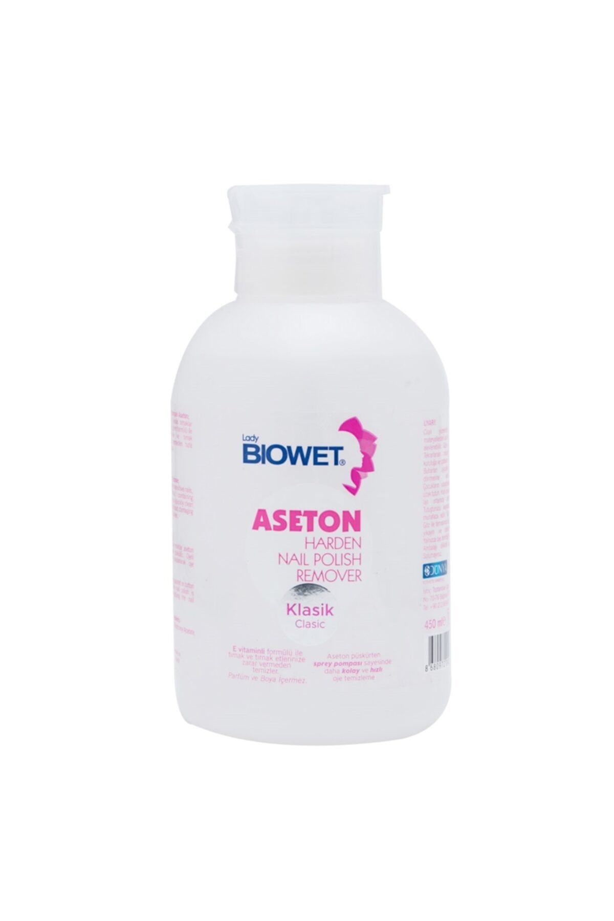 Lady Biowet Biowet Klasik Pompalı Aseton 450 ml