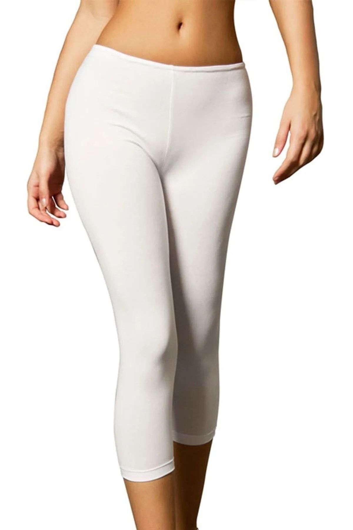 Hmd 3-Piece Women's Cotton White Knee Capri Tights & Comfortable Texture -  Trendyol