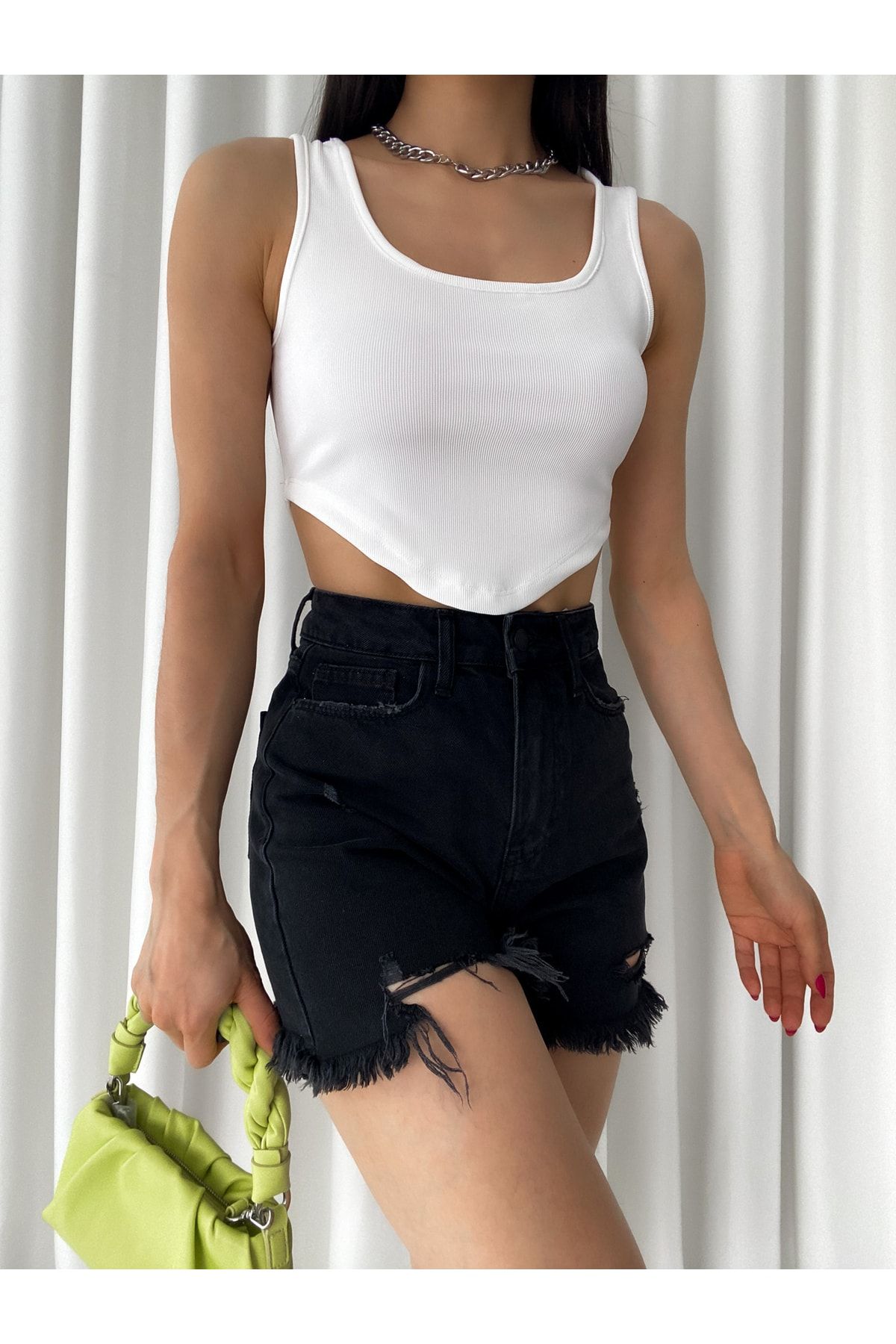 Thin strap square cheap neck crop top