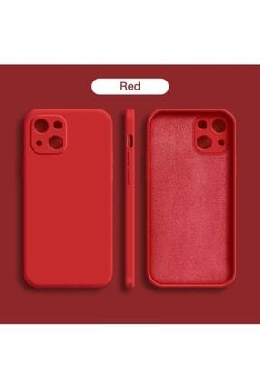 Iphone 13 Uyumlu Kapak Kılıf Kamera Korumalı Içi Kadife Lansman Silikon Kılıf Kırmızı Image 0