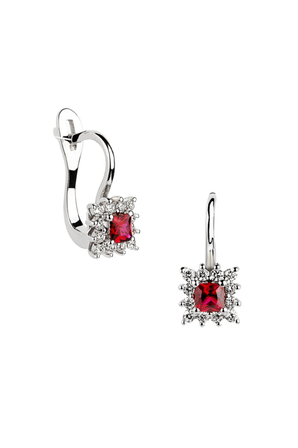 Clavis Jewelry Yakut Taşlı Pırlanta Küpe (ckp0840)