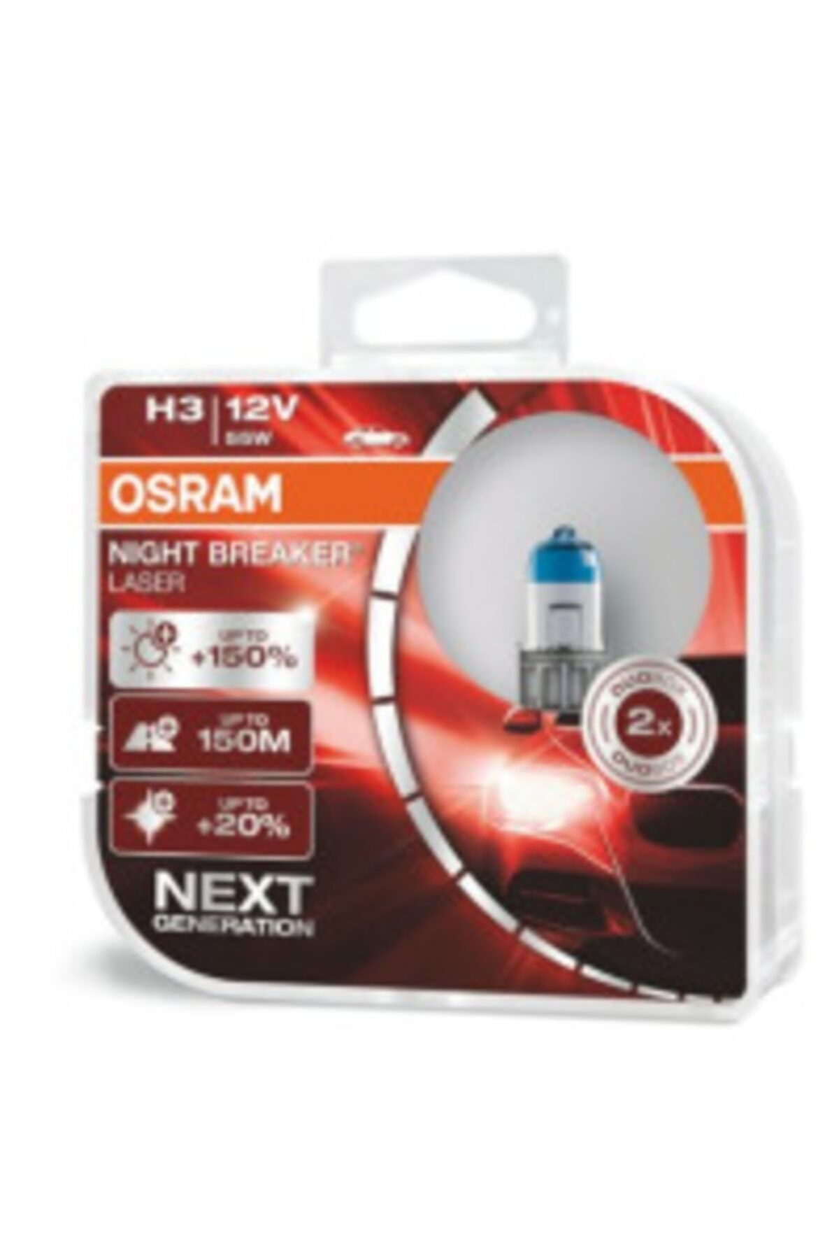 Osram Night Breaker Laser H3 Ampul % 150 Fazla % 20 Beyaz Işık Ampul (2adet)