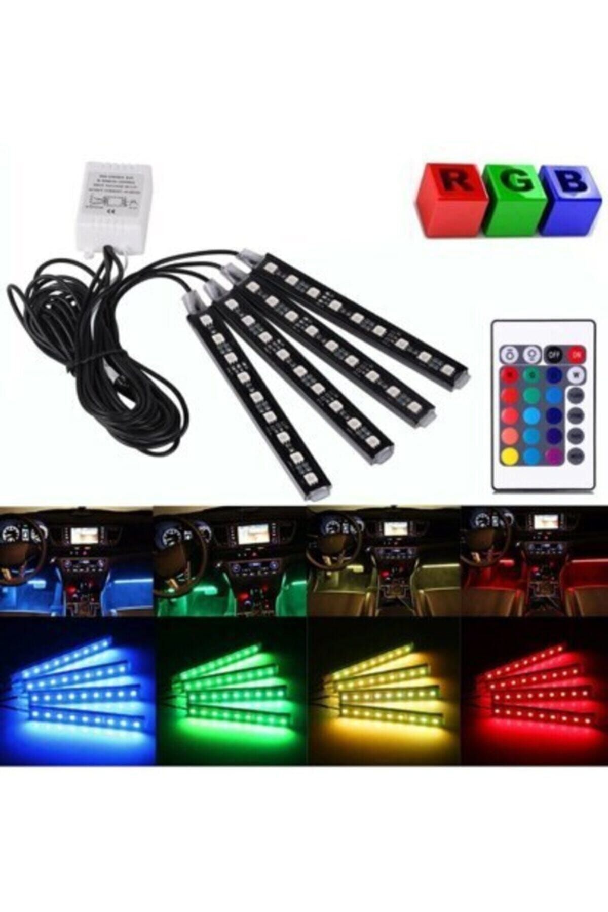 BALP Atmosferik Aydınlatma Araç Içi Ayak Altı Led Müziğe Sese Duyarlı Kumandalı Rgb