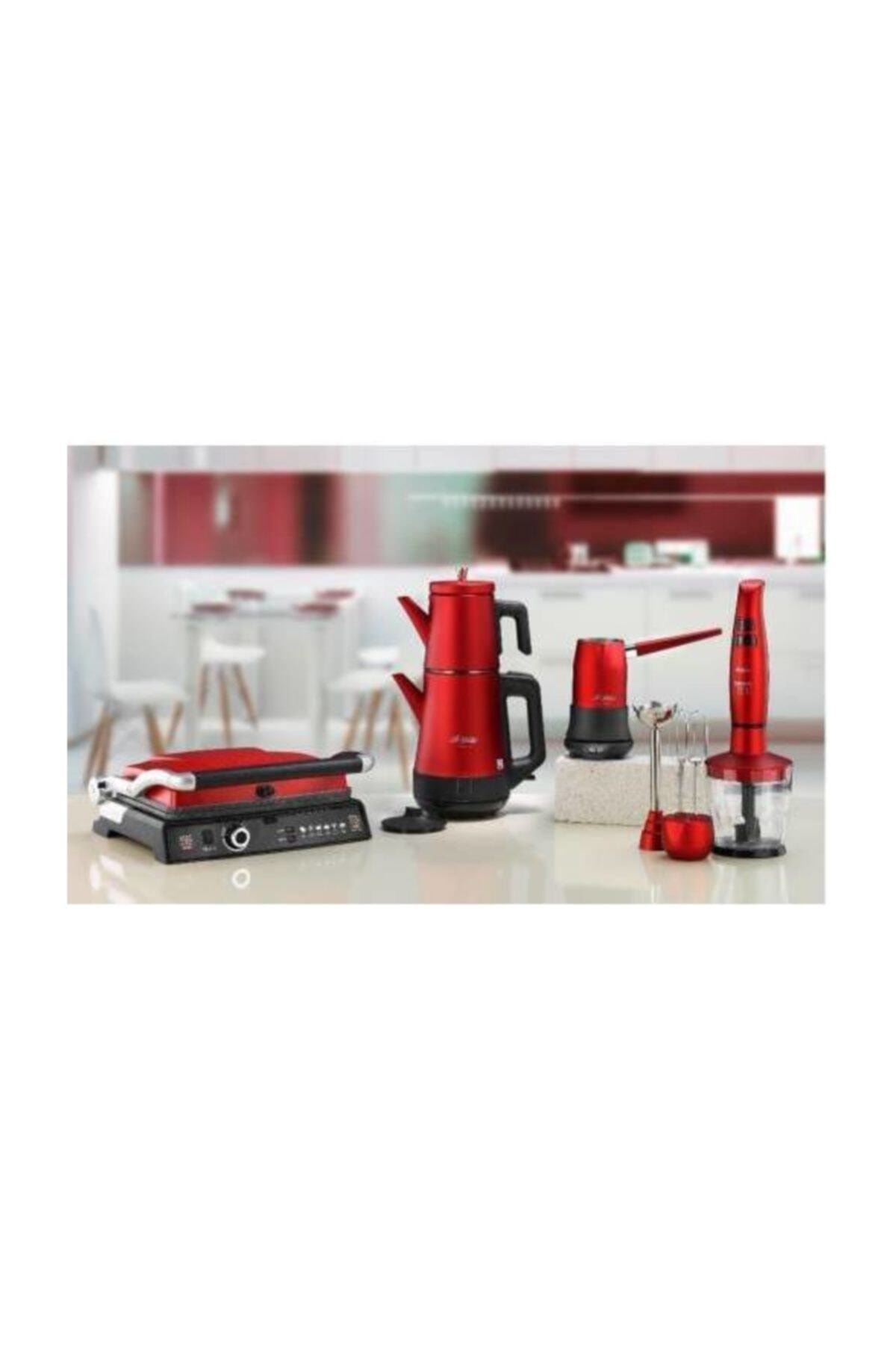 aryildiz mania serisi 4 lu rose kirmizi elektrikli mutfak ceyiz seti fiyati yorumlari trendyol
