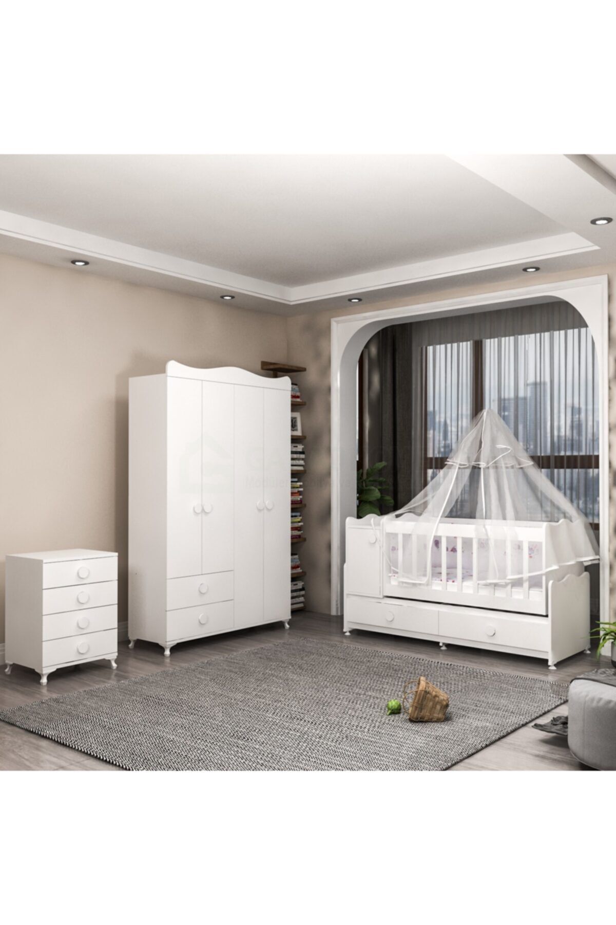 Garaj Home 4 Kapaklı Yatak Ve Uyku Seti Kombinli Bebek Odası Takımı