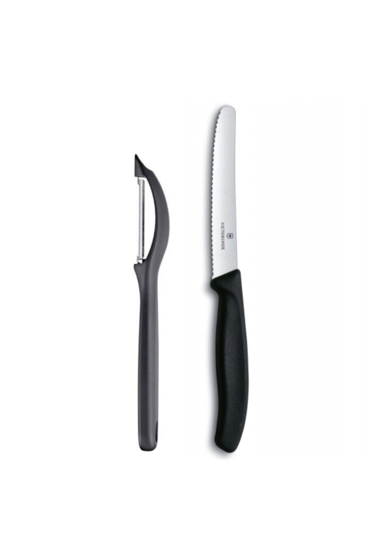 Victorinox Siyah Ikili Set / Yan Soyacak Ve 11 Cm Bıçak