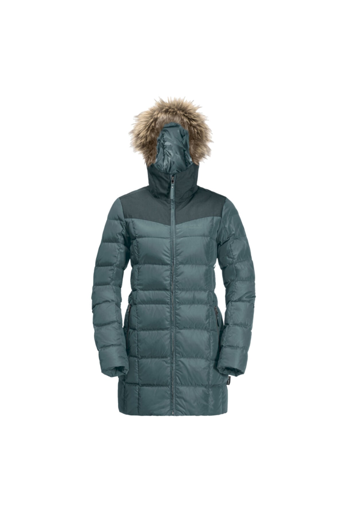 Jack Wolfskin Kadın Mavi Baffin Island Coat Rüzgar Geçirmez Outdoor Mont