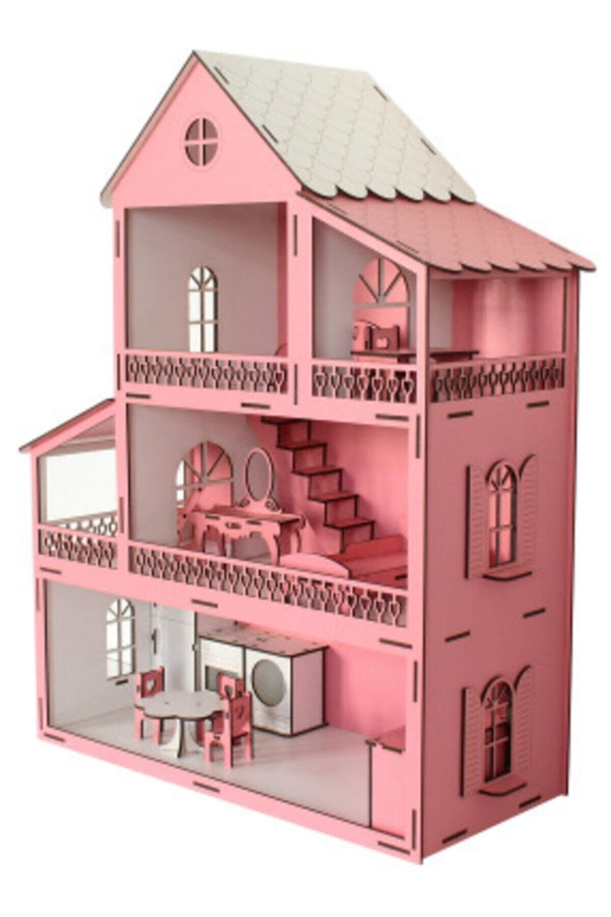 parstek pembe oyun evi esyali 3 kat led isikli full bebek hediyeli demonte fiyati yorumlari trendyol