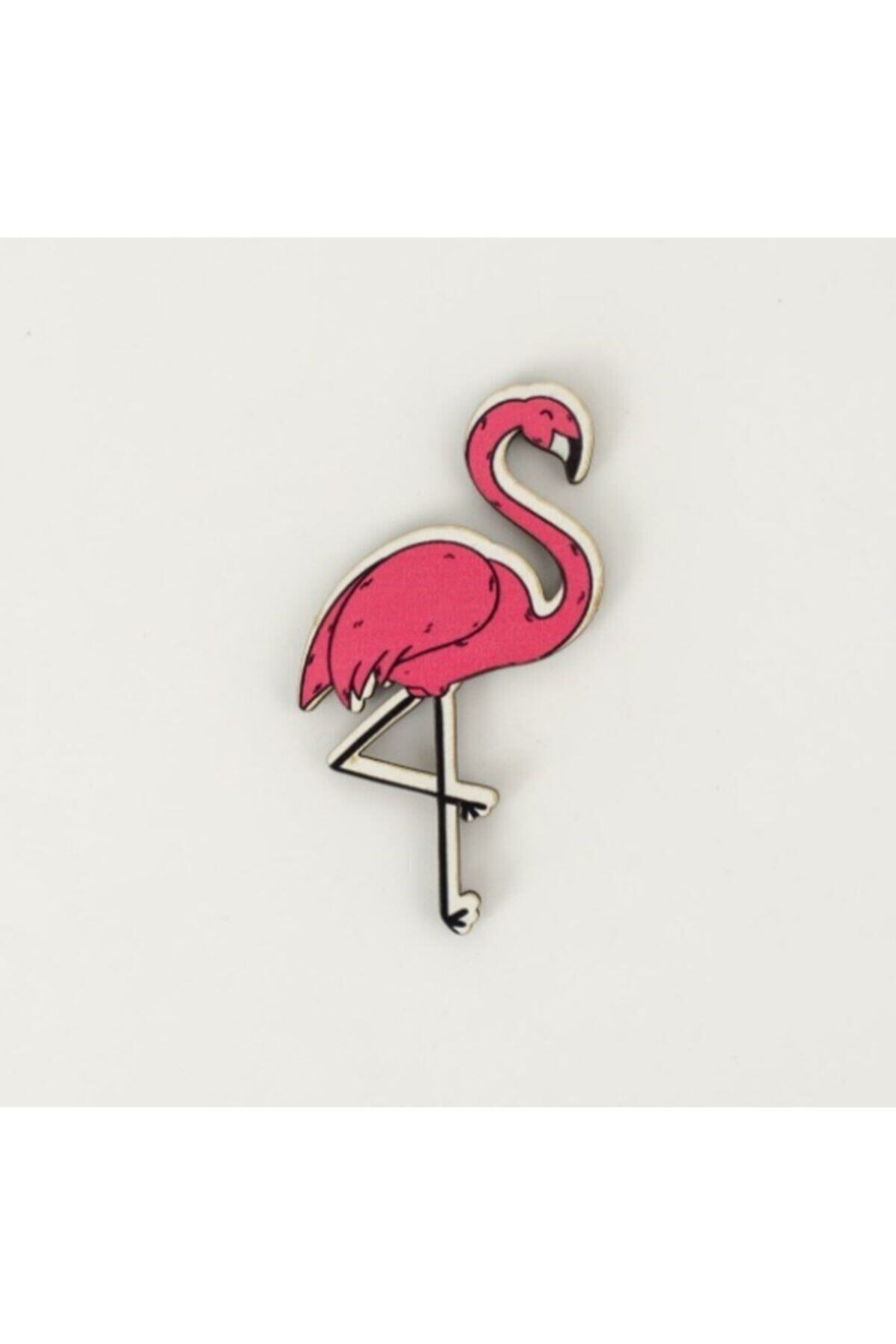 PALTO TASARIM Flamingo Resimli Ahşap Magnet