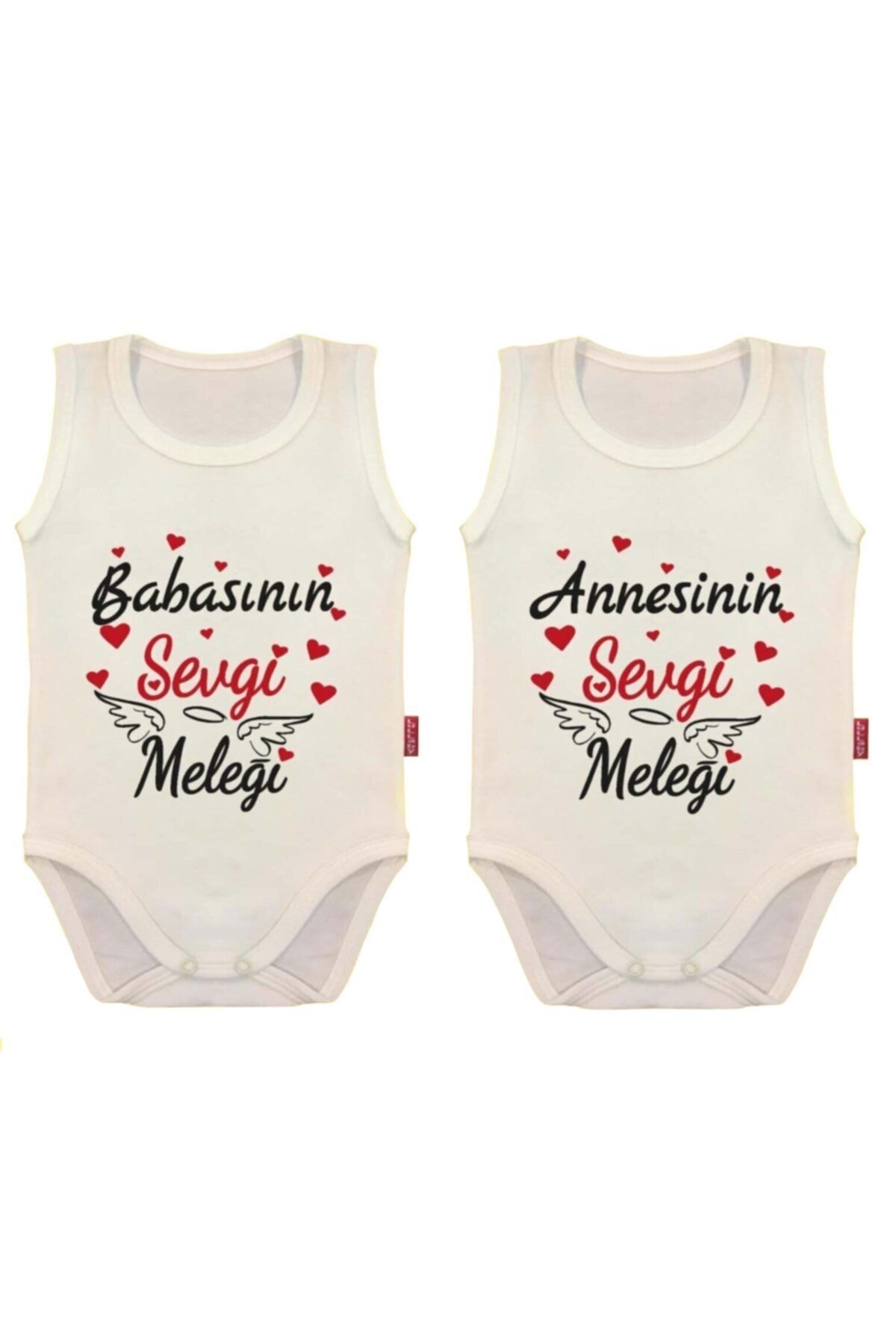 Lullababy Renkli Çıtçıtlı Body Set - Annesinin & Babasının Sevgi Meleği Baskılı Badi - Zıbın