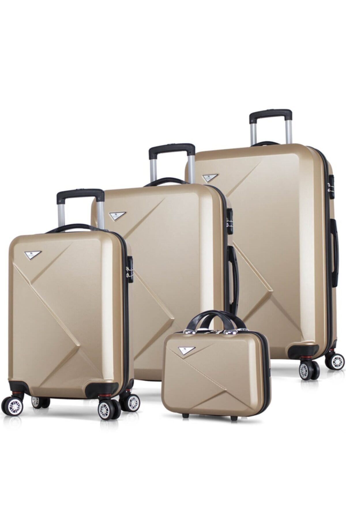 My Valice Diamond Abs 4'lü Travel Valiz Seti Gold