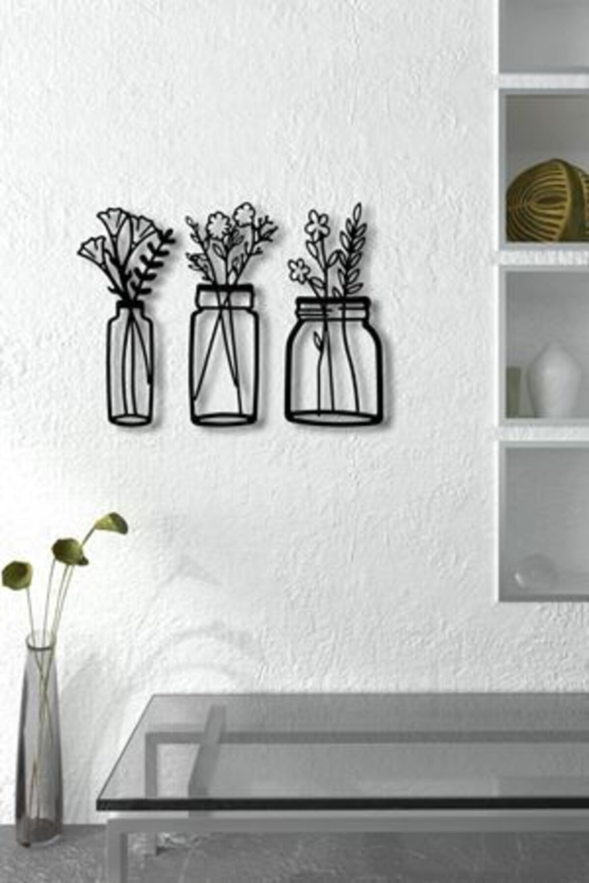 Tutaldesign Çiçek Motifli Ahşap Duvar Süsü