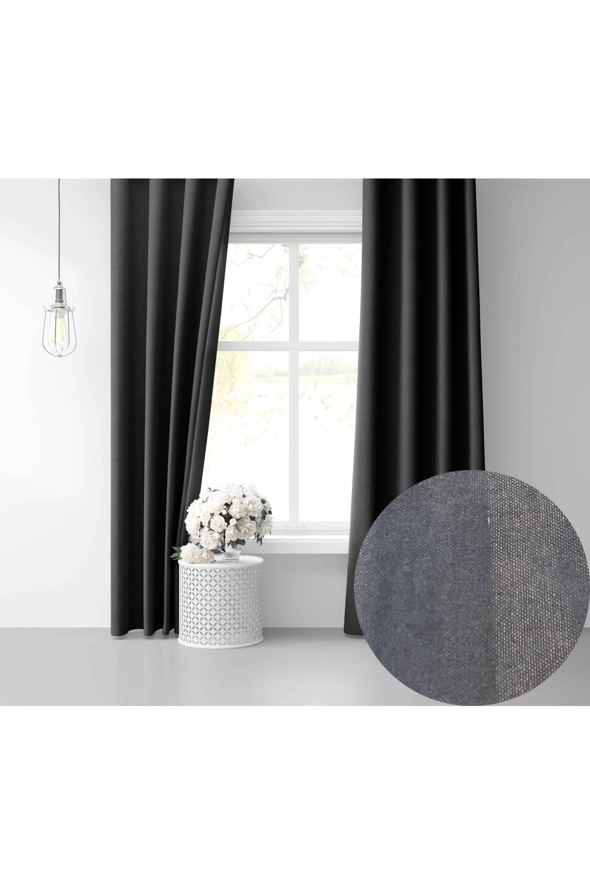 Perle Home Daily Series Antrasit Rengi Fon Perde