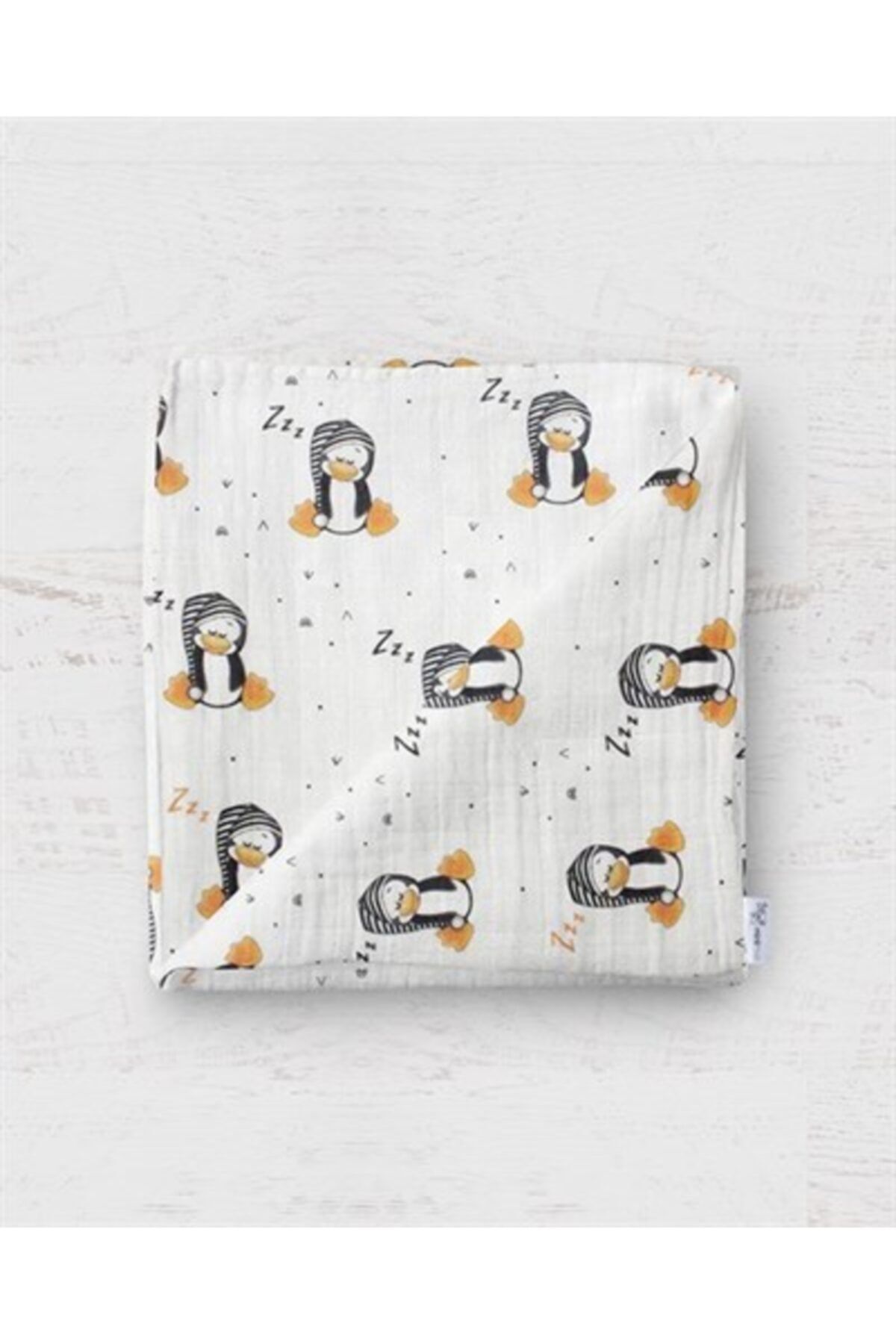Minimuu %100 Organik Müslin Örtü – Penguen 100 X 100 Cm