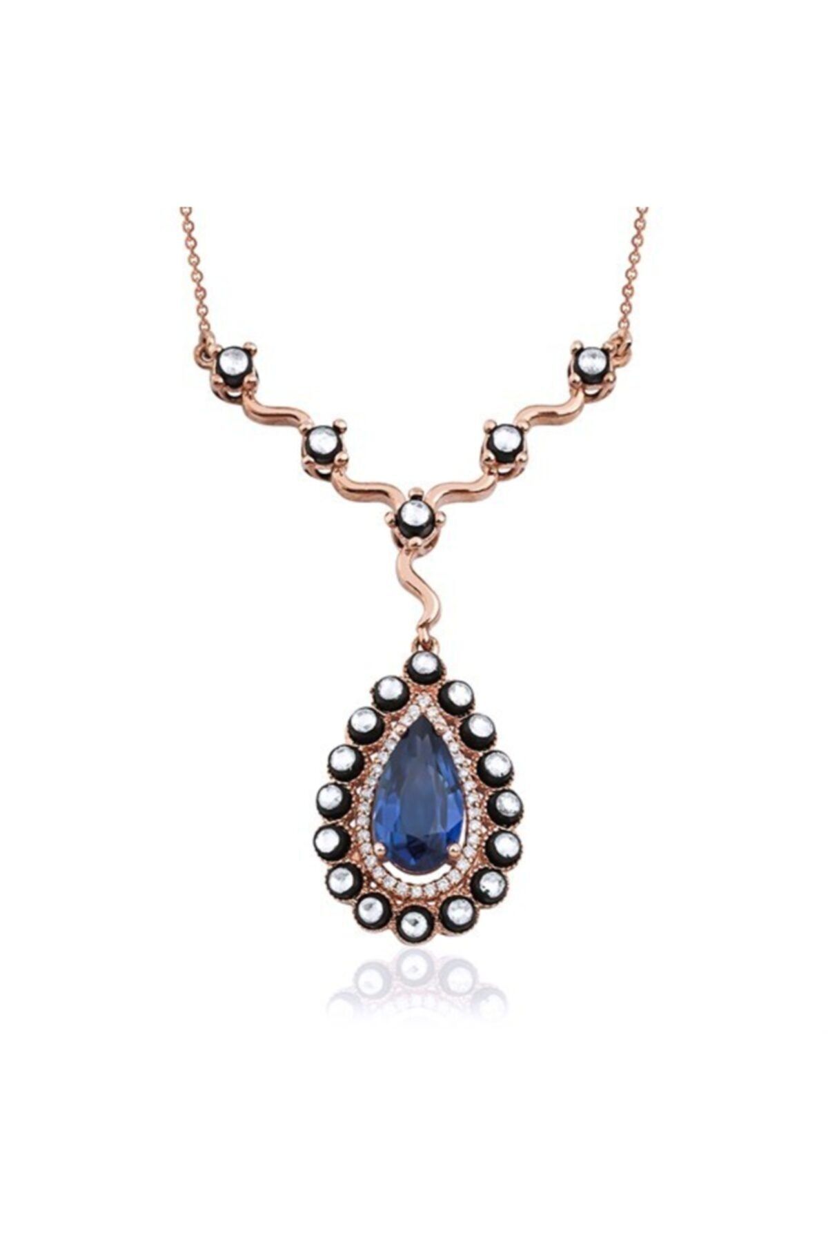 Lotus Diamond 3.17 Karat Elmas Safir Kolye