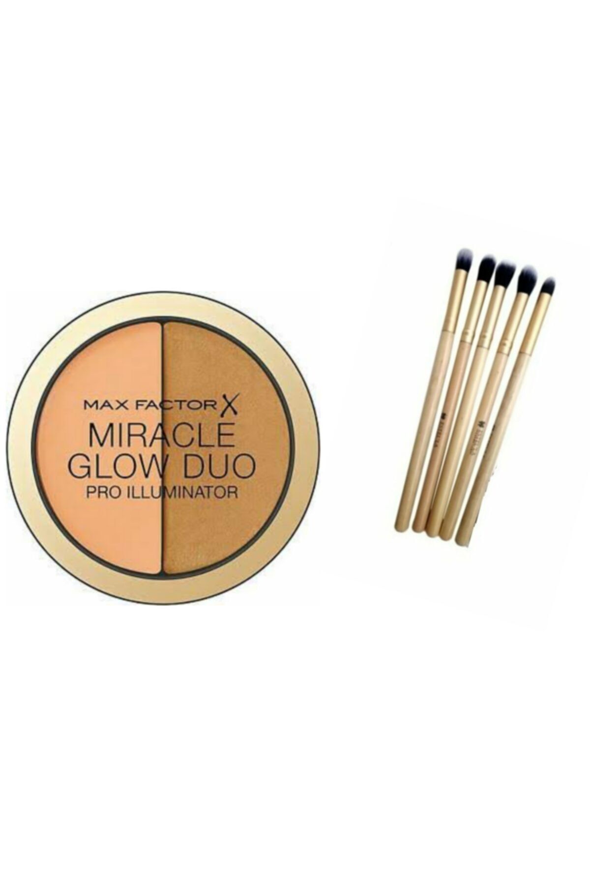 Max Factor Miracle Glow Duo Kapatıcı & Aydınlatıcı Deep No: 30 (11 gr )ve 5 Li Fırça Seti