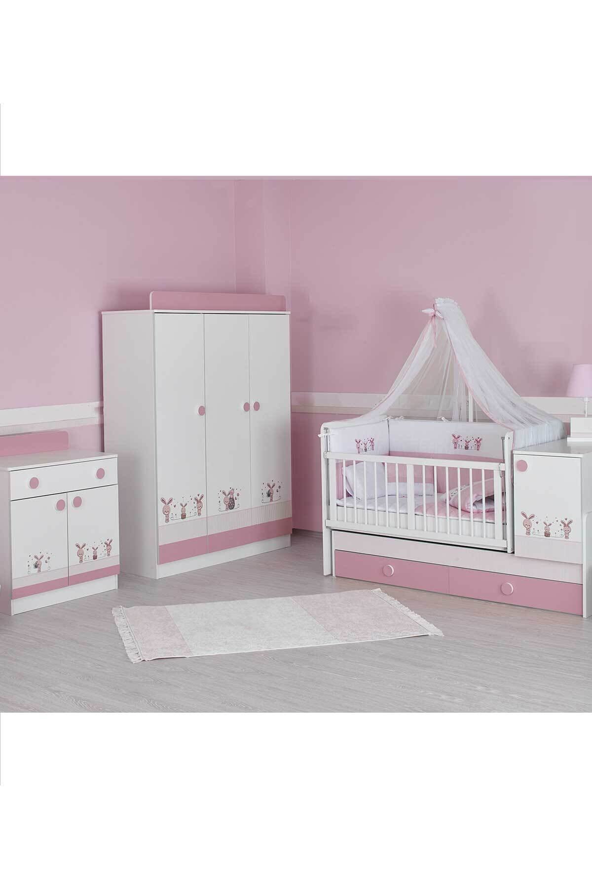 Babycom Sevimli Tavşancıklar Bebek Odası Takımı - 3 Kapılı Dolap