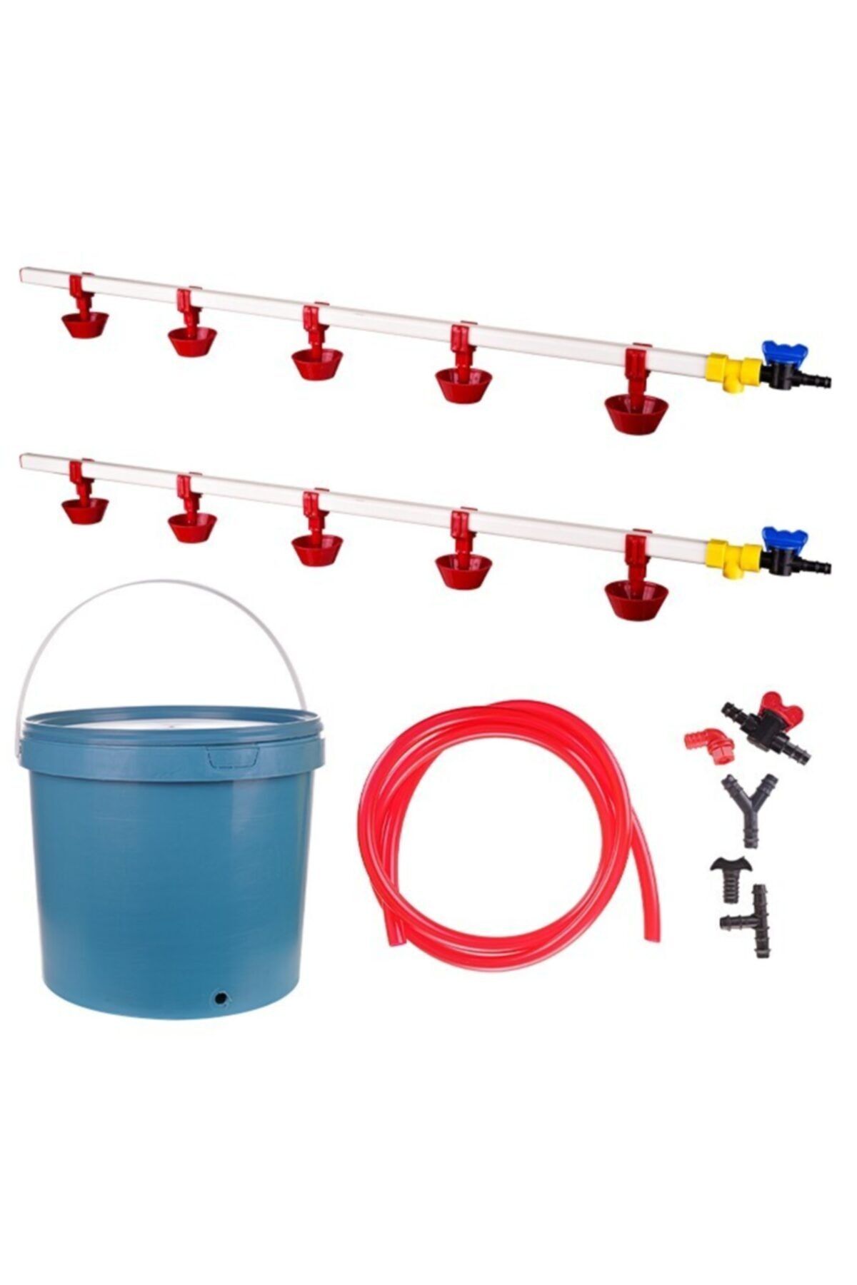 mutlu tavukçuluk Nipel Tavuk Suluğu 10 Nipelli Yaylı Çanaklı 80 Tavukluk Set-22