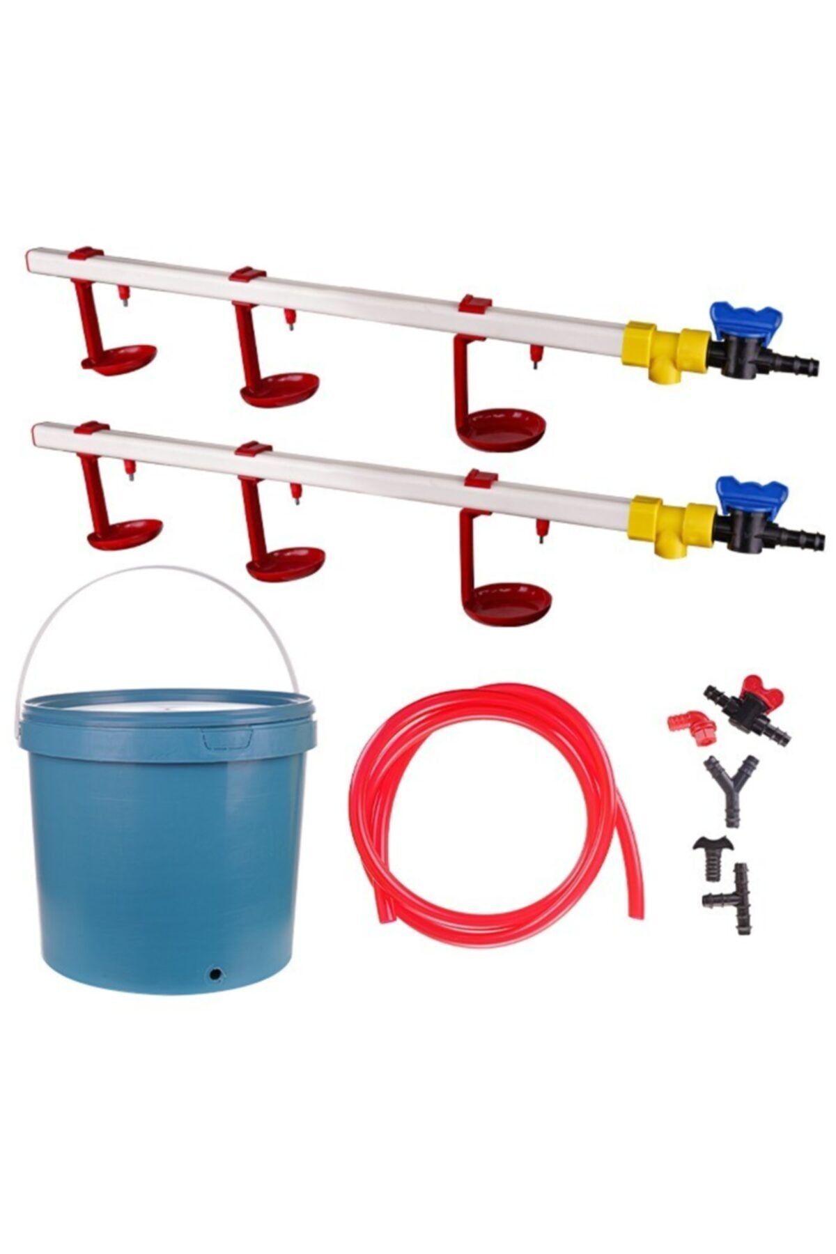 mutlu tavukçuluk Nipel Tavuk Suluğu 6 Nipelli Askılı Çanaklı 40 Tavukluk Set-8