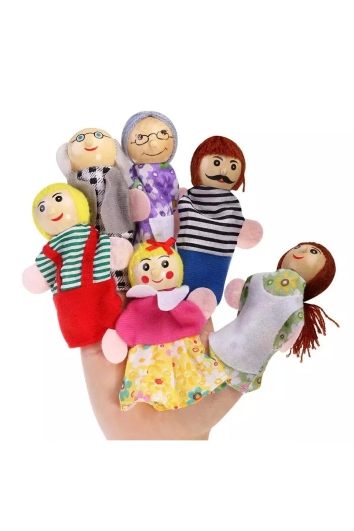 AyasEğiticiOyuncak Bebek Eğitici Parmak Kukla Aile Seti 6'lı