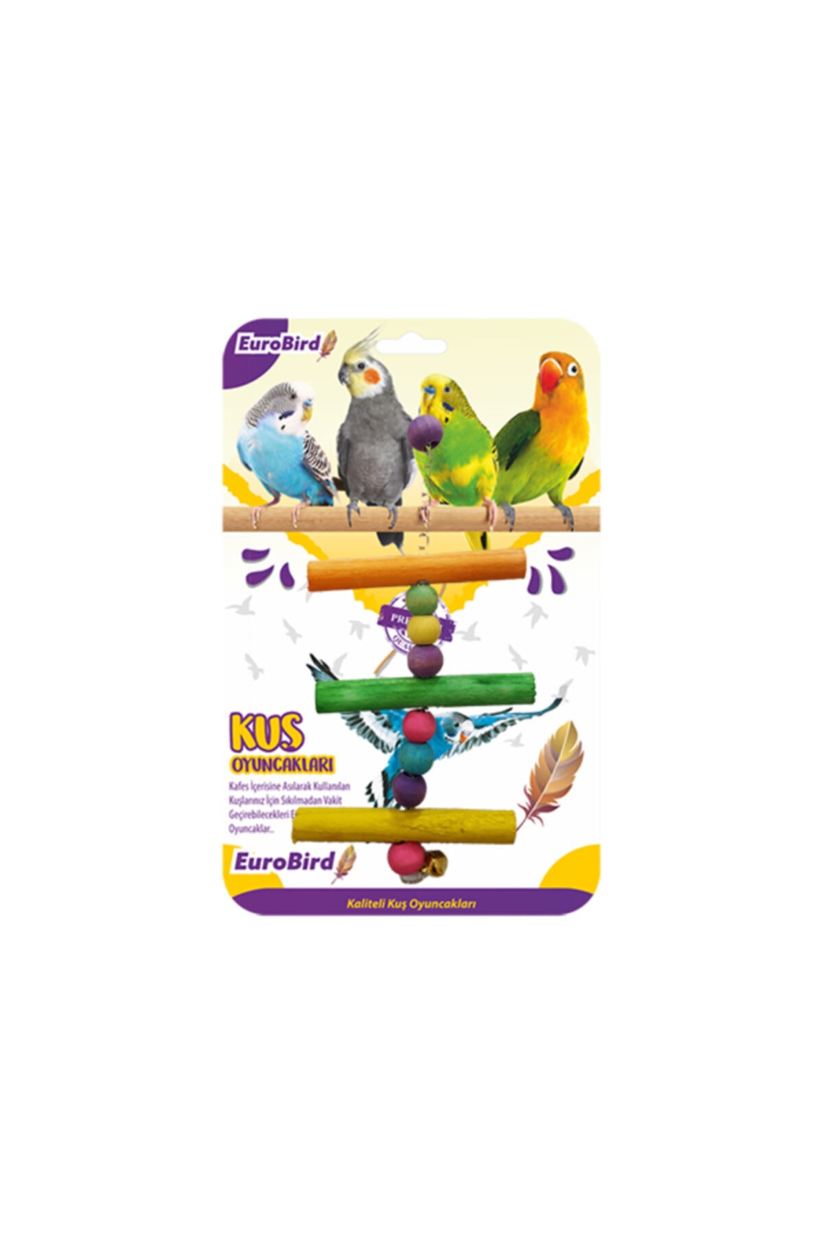 See Me Eurobird Kuş Oyuncağı Renkli Üçlü Tahta Merdiven