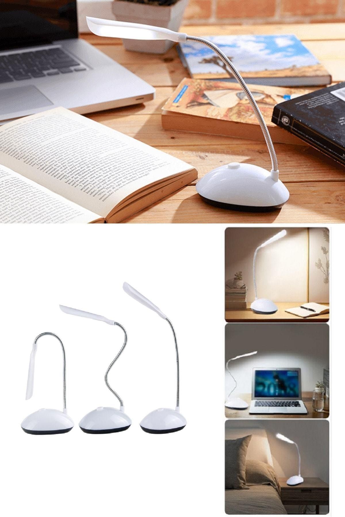 Helen's Home Bükülebilir Kitap Okuma Işığı Masa Lambası 4 Ledli