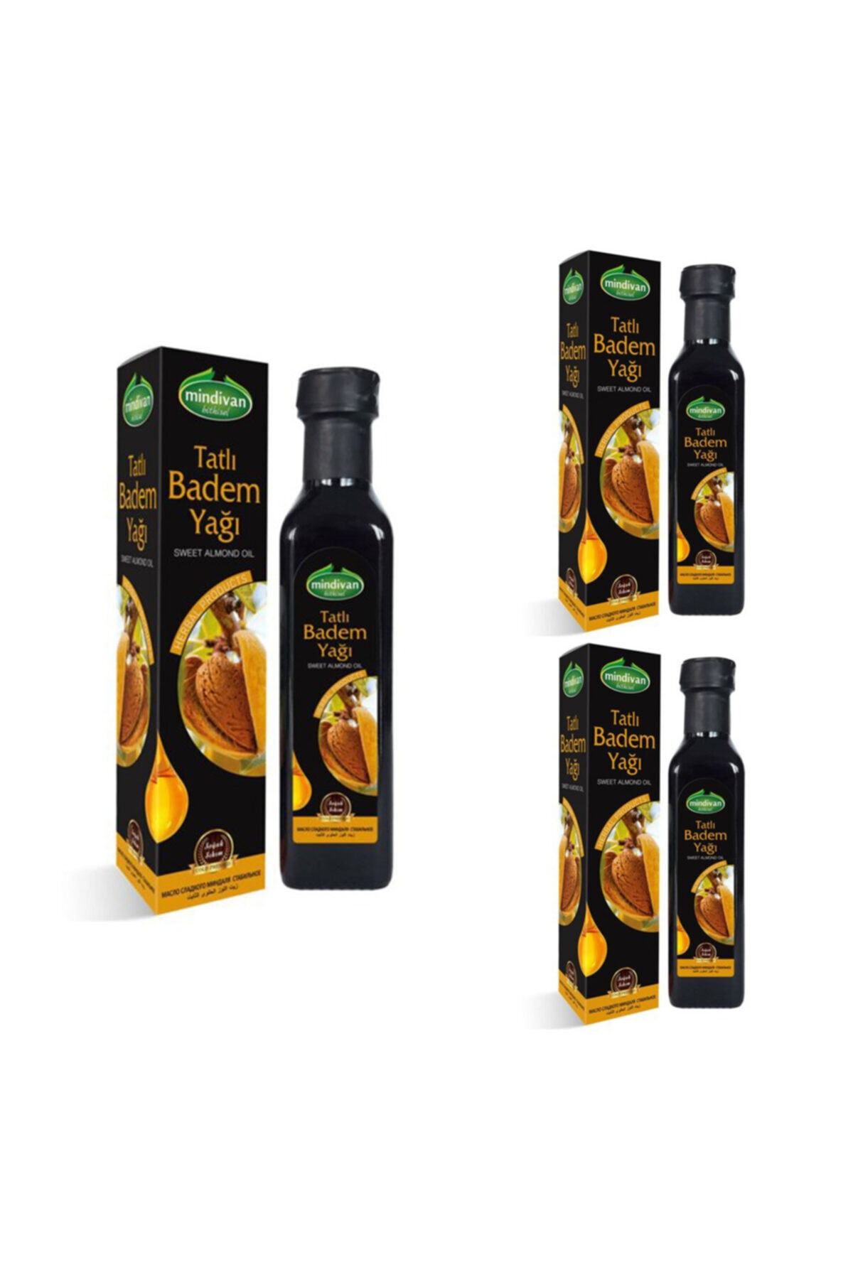 Mindivan Tatlı Badem Yağı 250 Cc X3 Adet